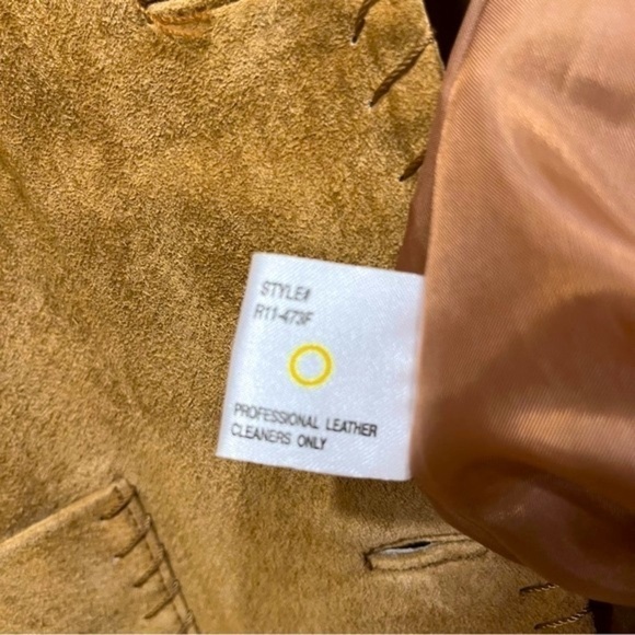 VINTAGE camel suede coastal cowgirl blazer size Large - Picture 6 of 12